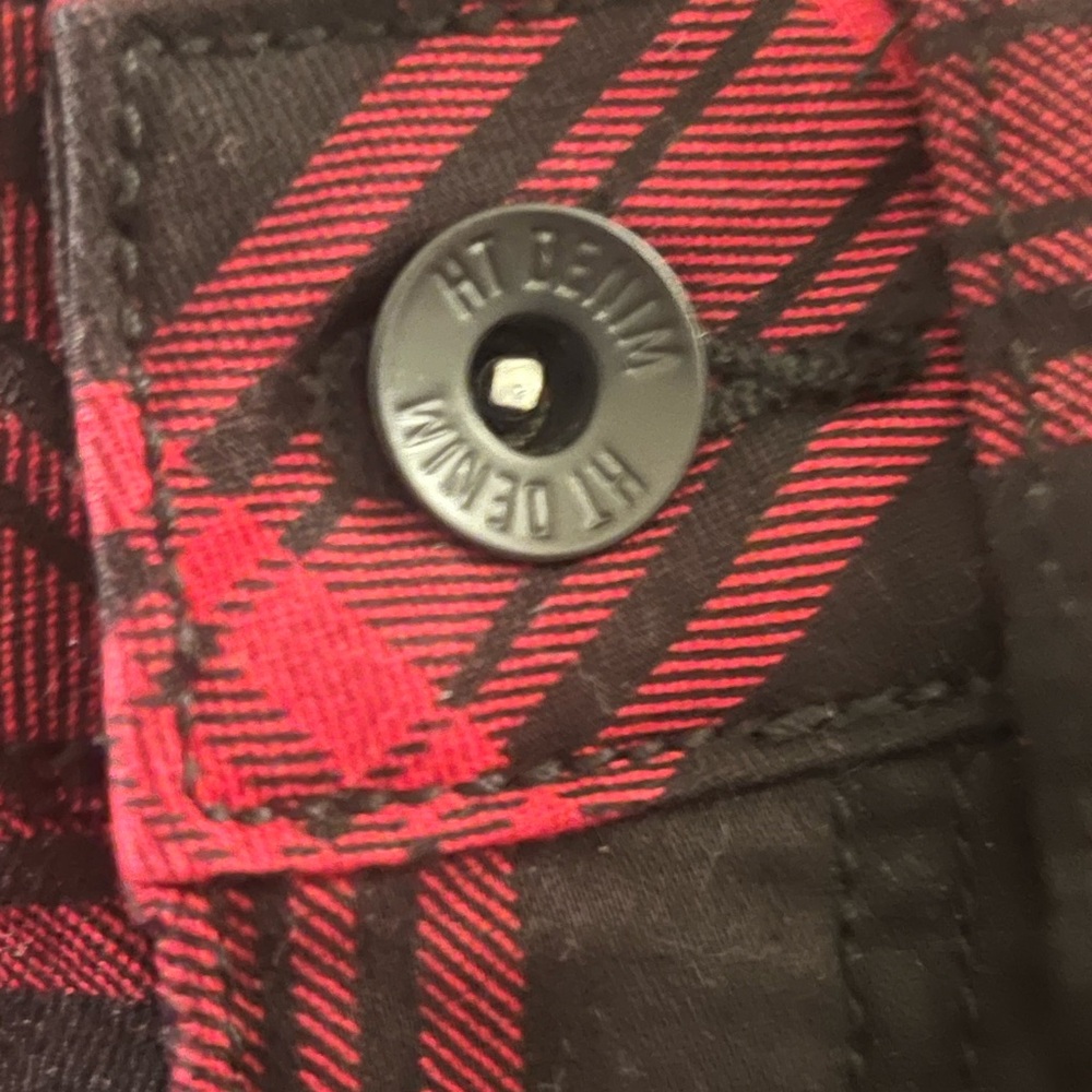 Rare Hot Topic Plaid zipper jeans
